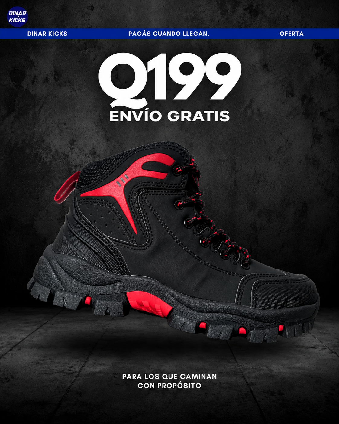 Bota Sport Rojo con Negro – Q199