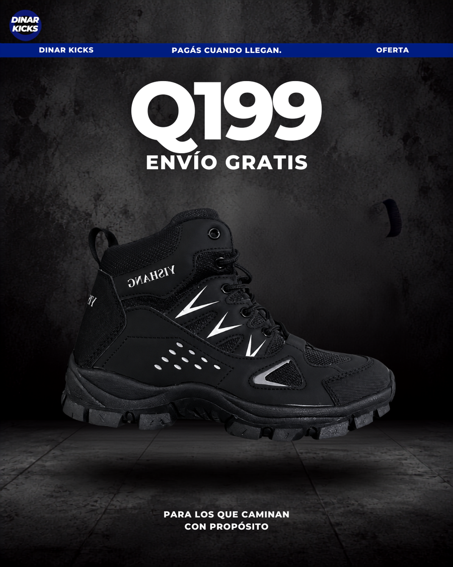 Bota Sport Negro con franja blanca – Q199