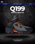 Bota Sport Gris con franja naranja – Q199