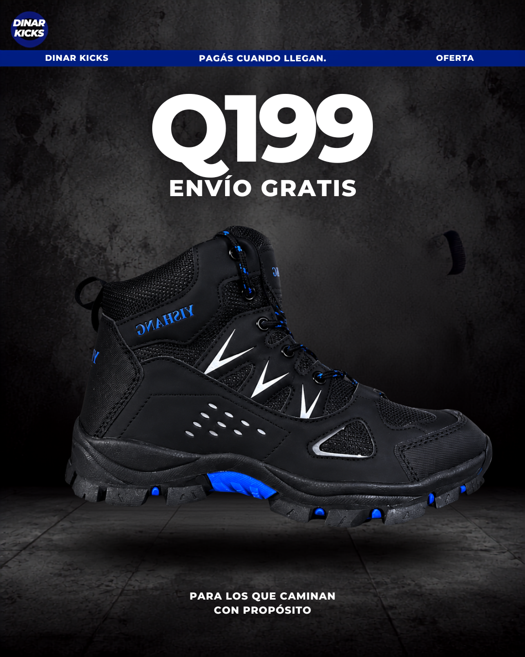 Bota Sport negro con Azul – Q199