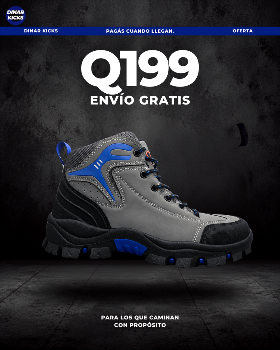 Bota Sport Gris con Azul – Q199